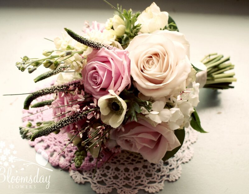 Wedding Bouquet with Roses — Pink, Soft