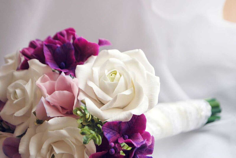 Wedding Bouquet with Roses — White, Elegant, Photograph