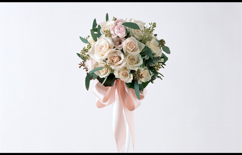 Wedding Bouquet with Roses — White, Serene, Photograph