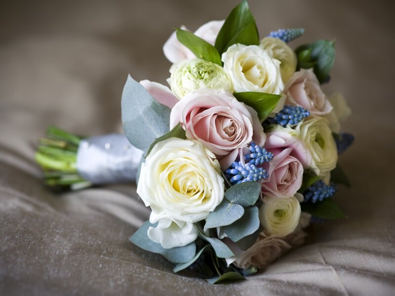 Wedding Bouquet with Roses — White, Serene