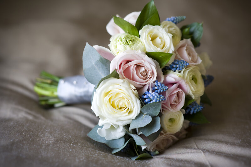 Wedding Bouquet with Roses — White
