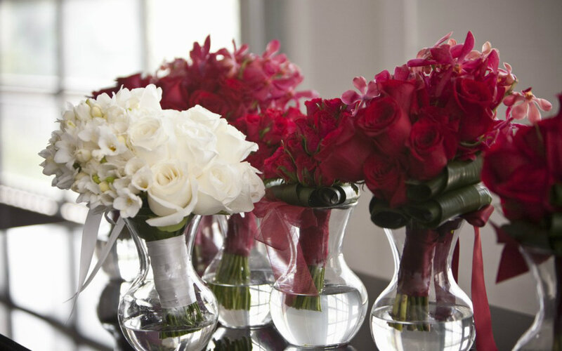 Wedding Bouquets in Vases