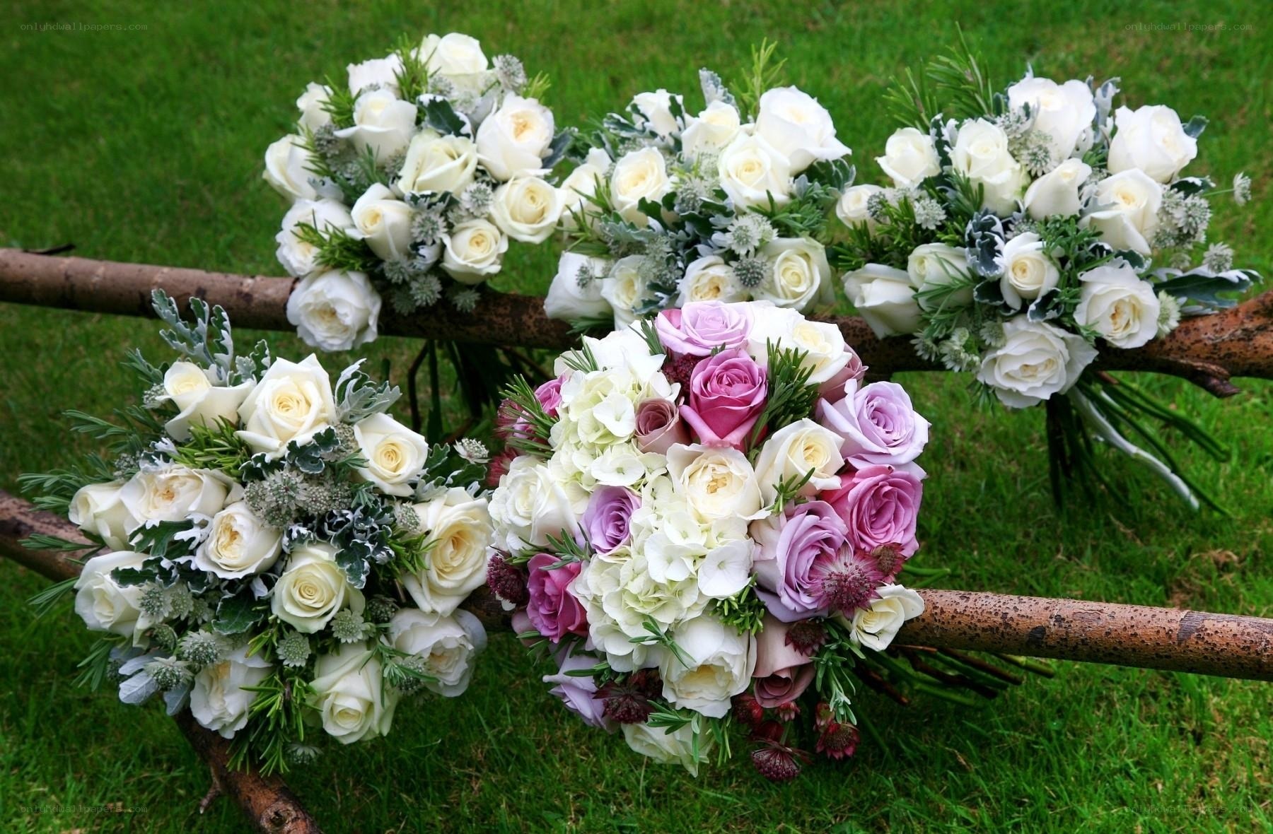 Wedding bouquets on a branch