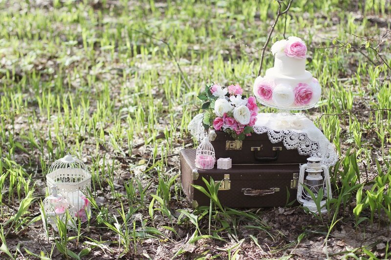 Wedding Cake on Suitcases