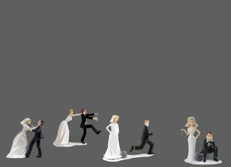 Wedding cake toppers in conflict