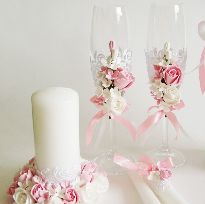 Wedding Candle and Glasses