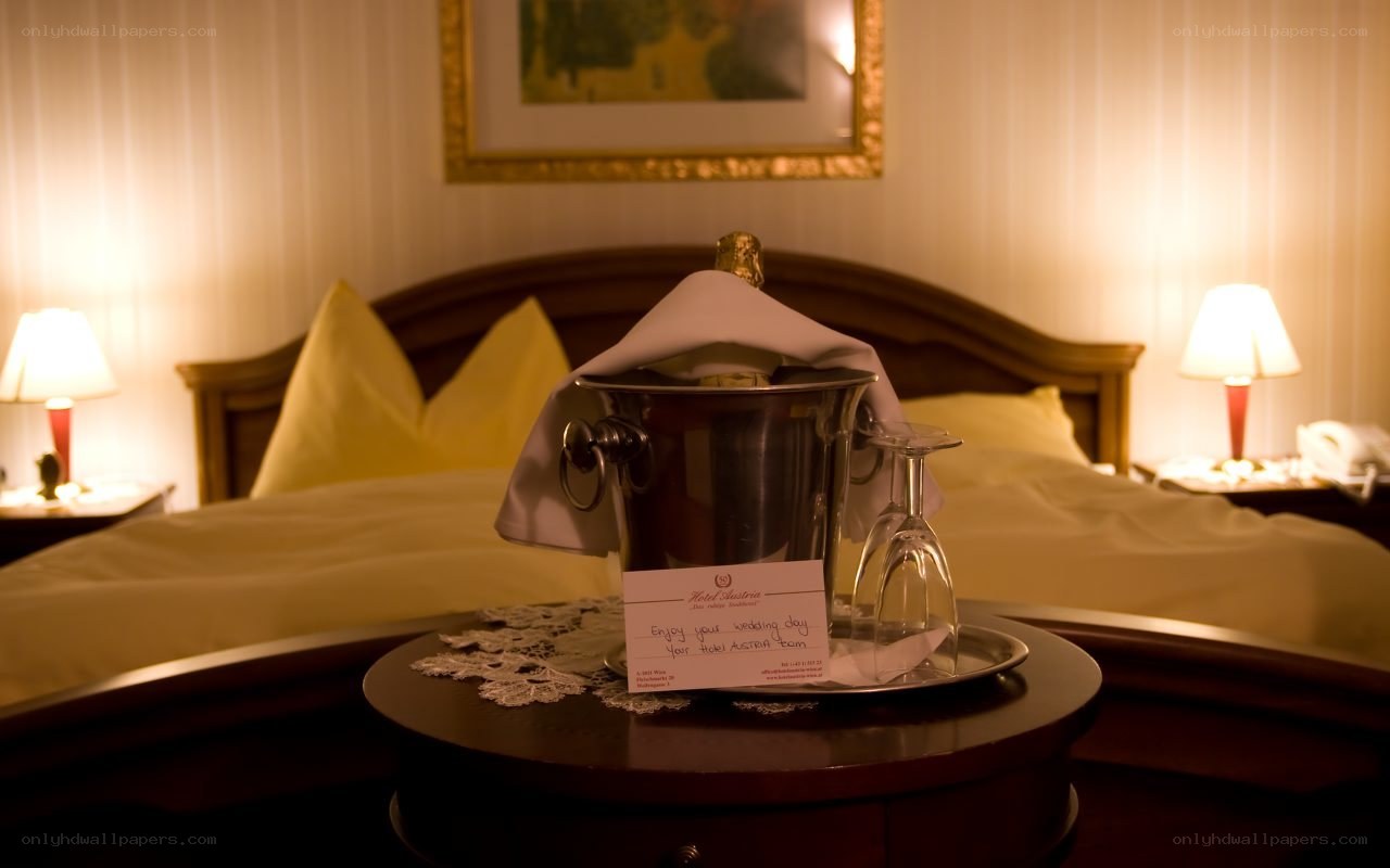 Wedding gift in hotel room