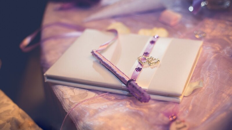 Wedding Guest Book — Purple, Romantic