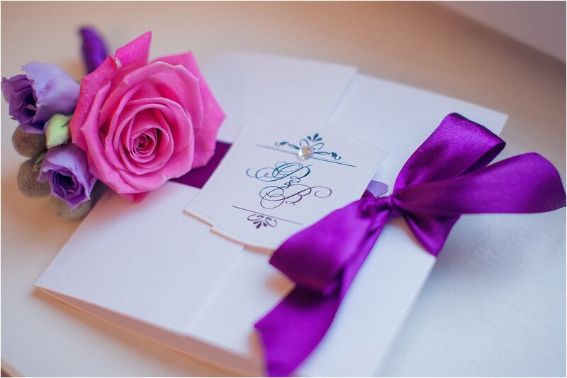 Wedding Invitation with Flowers — White