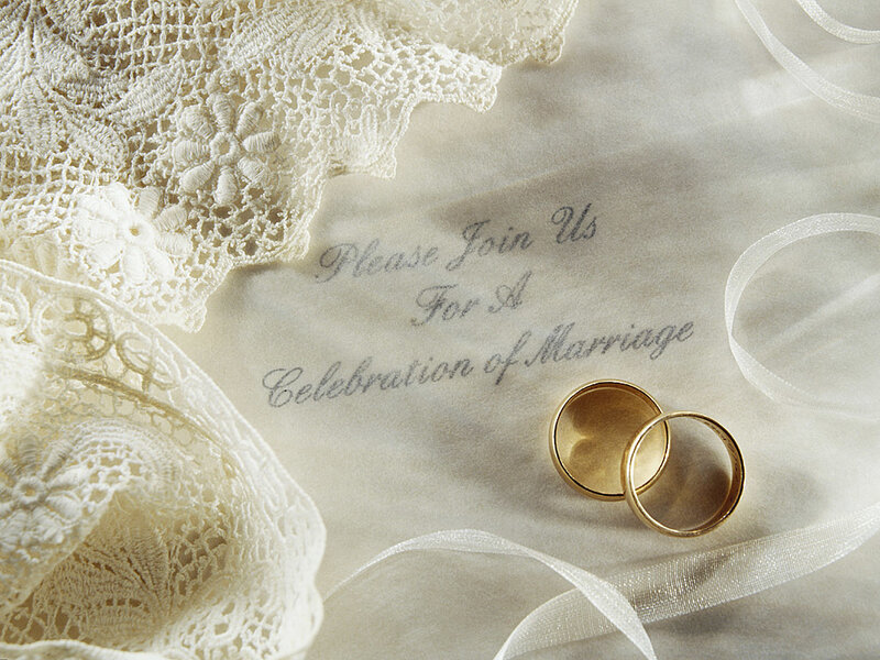 Wedding invitation with rings