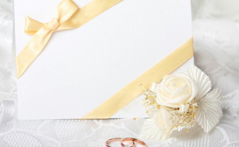 Wedding Invitation with Rings — White