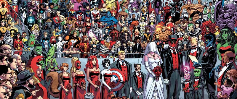 Wedding of Deadpool and Lady Death — Red