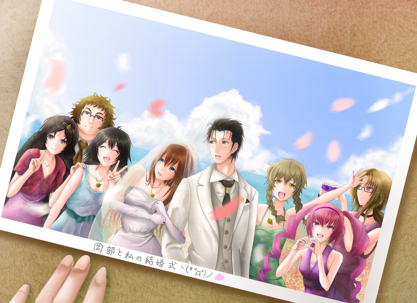 Wedding photo with anime characters