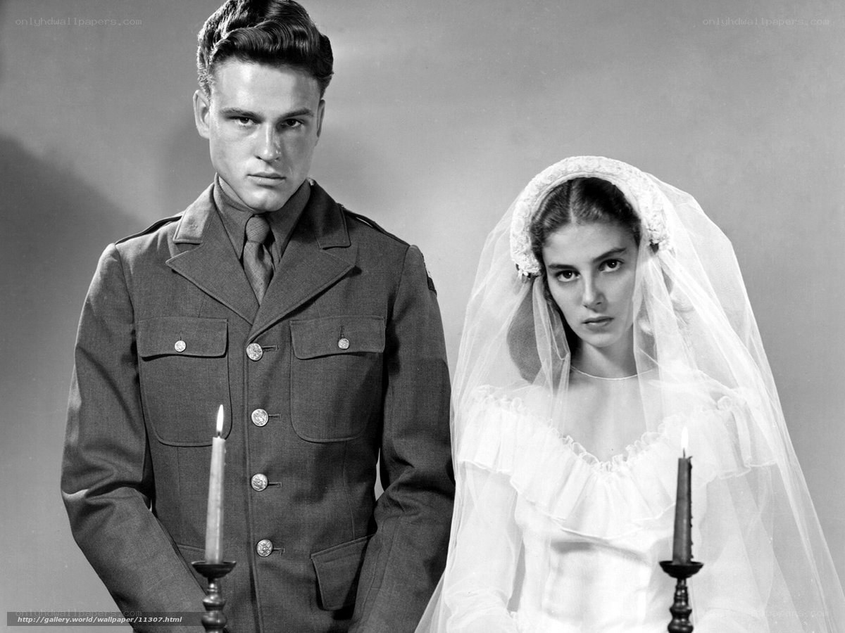 Wedding portrait with soldier