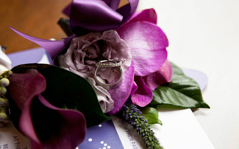 Wedding Ring on Flowers