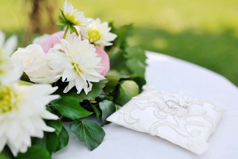 Wedding Ring Pillow — White, Serene
