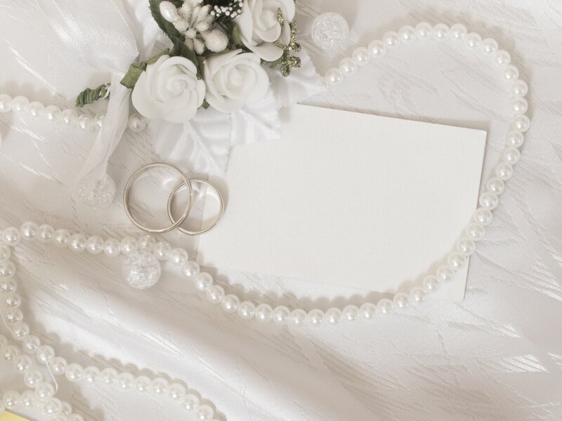 Wedding Rings and Flowers — White, Serene