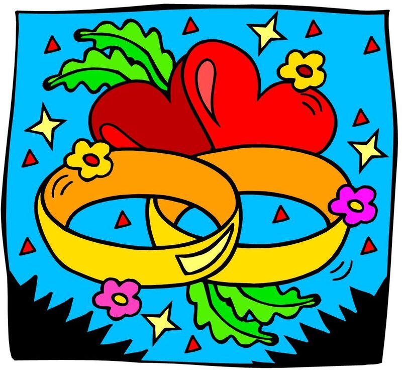 wedding rings and hearts