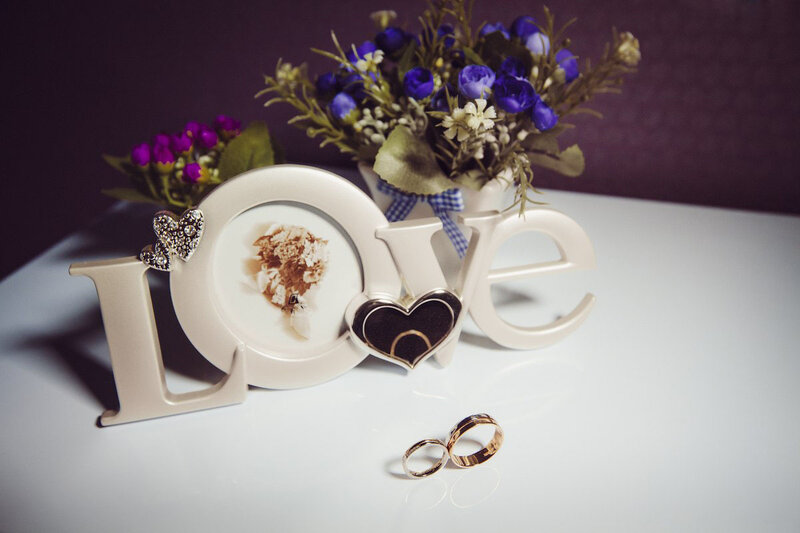 Wedding Rings and Love Sign