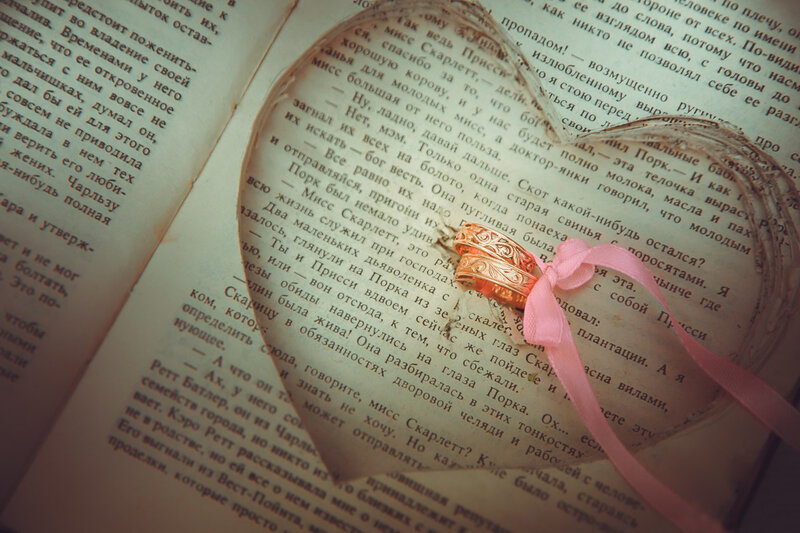 Wedding Rings in Book — White