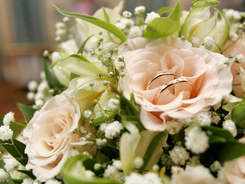 Wedding Rings in Flowers