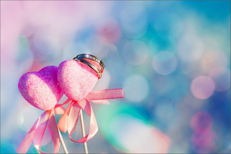 Wedding Rings on Hearts