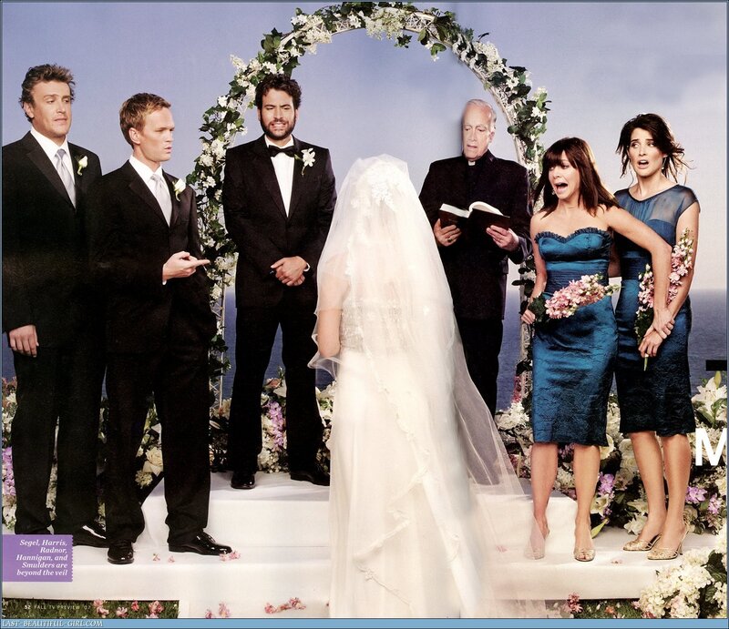 Wedding scene with cast