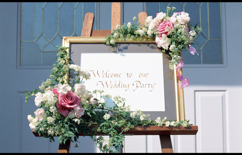 Wedding Sign with Flowers