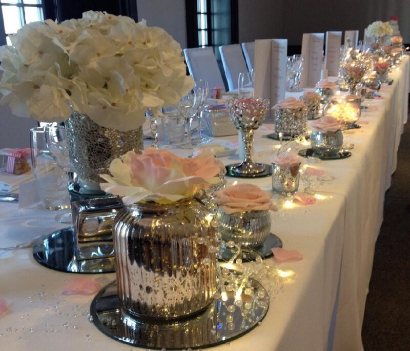 Wedding Table Centerpiece — White, Elegant