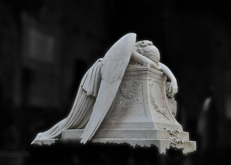 Weeping Angel Statue — White