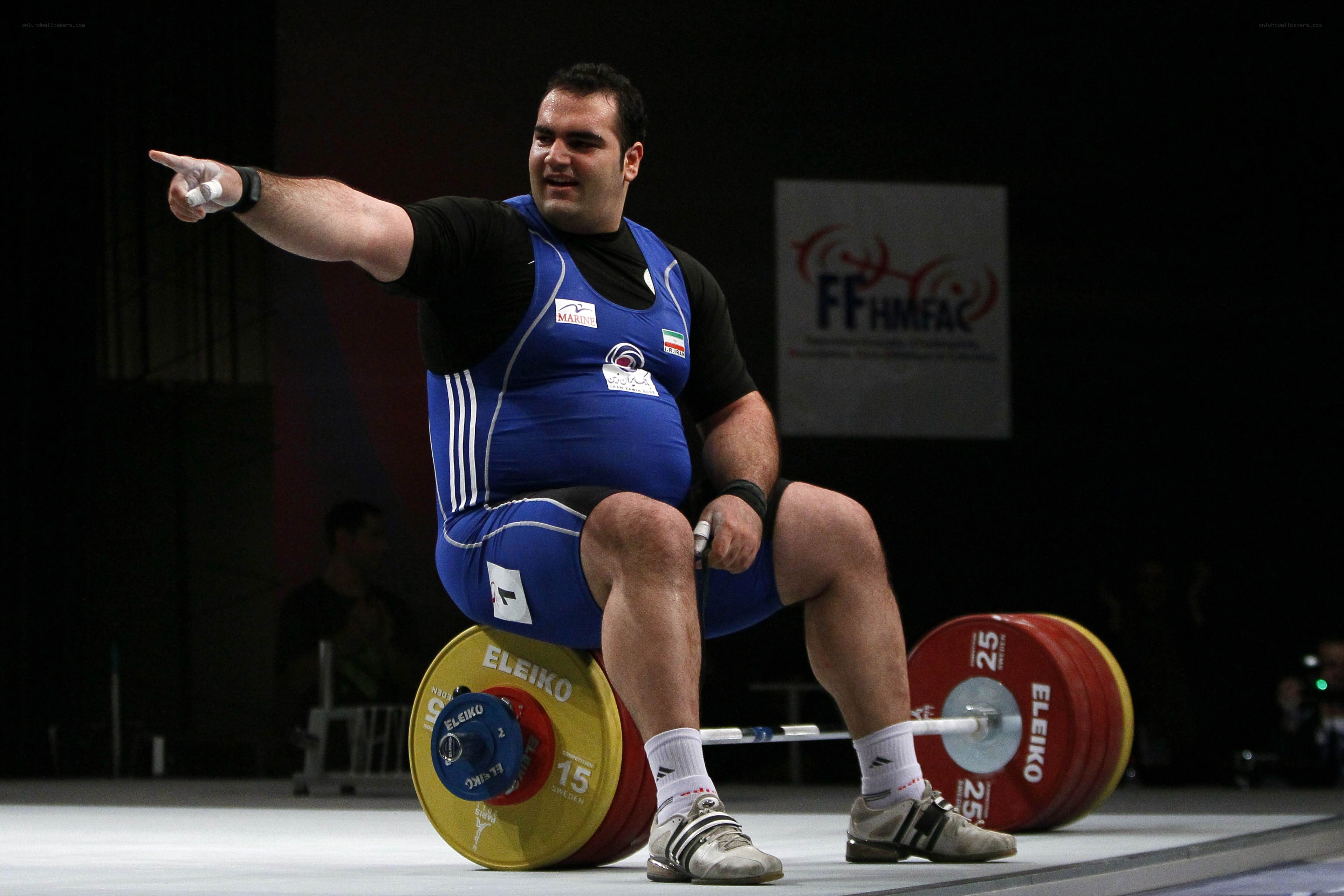 weightlifter celebrating victory