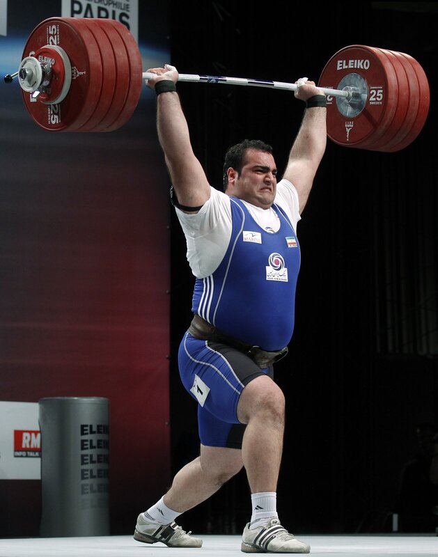 weightlifter lifting barbell