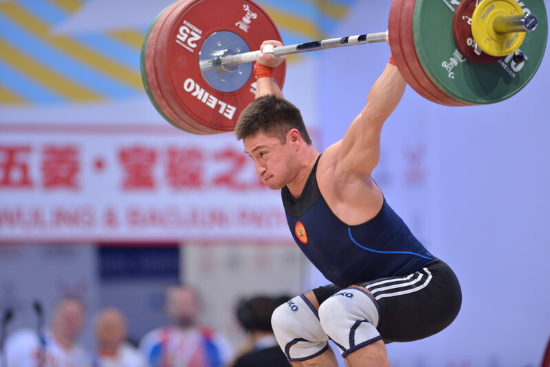 weightlifter lifting barbell