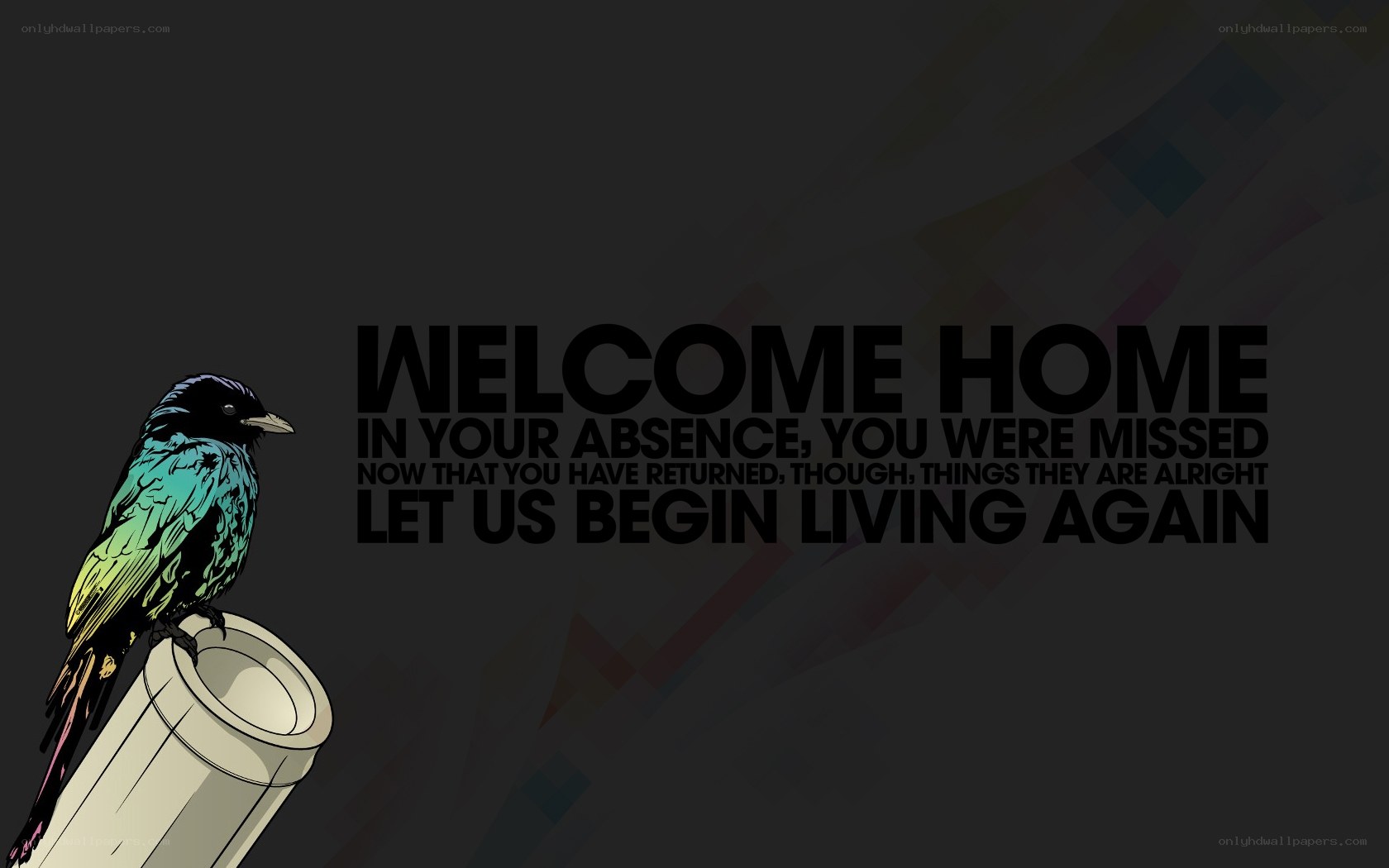 Welcome home message