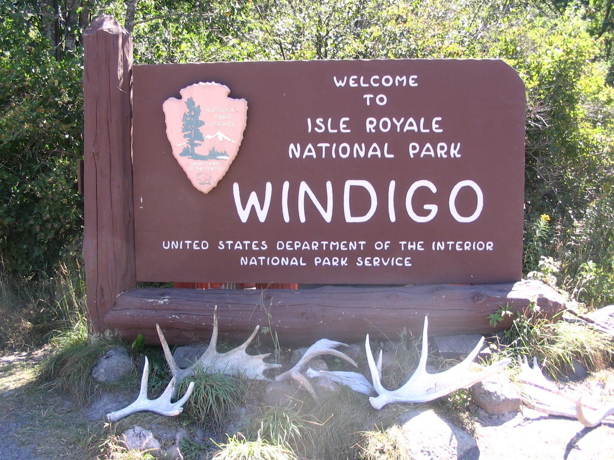 Welcome sign at Windigo