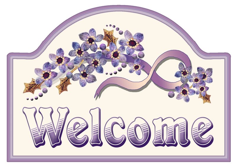 Welcome Sign with Flowers