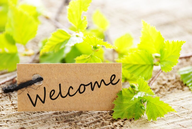 Welcome Sign with Leaves
