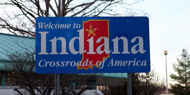 Welcome to Indiana sign