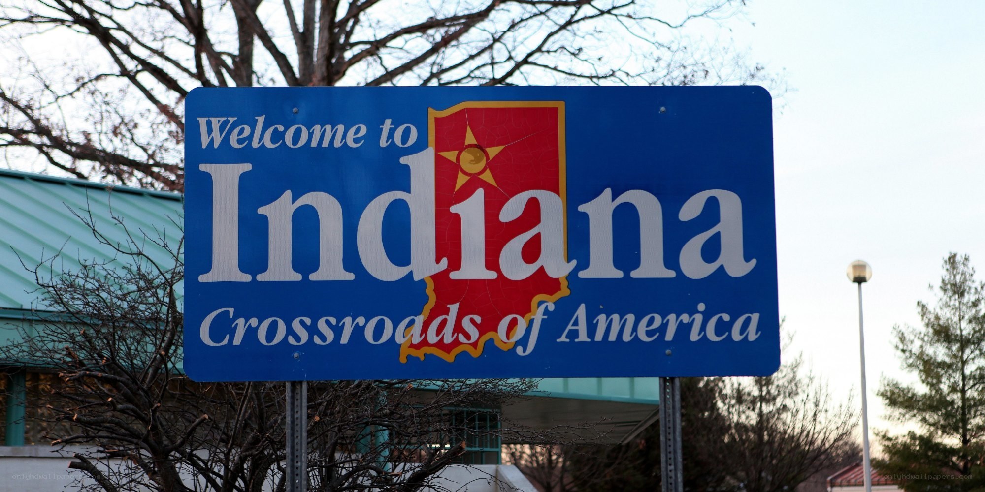 Welcome to Indiana sign