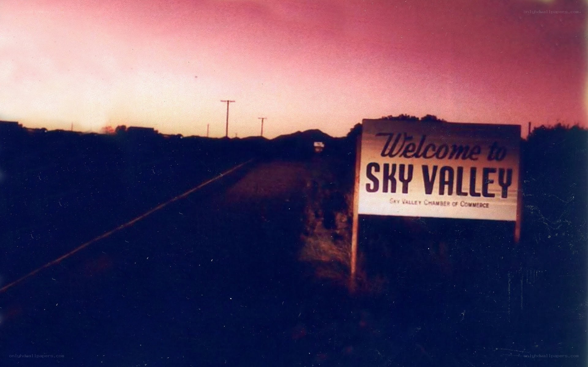 Welcome to Sky Valley sign