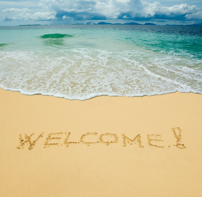 Welcome Written in Sand — Beige