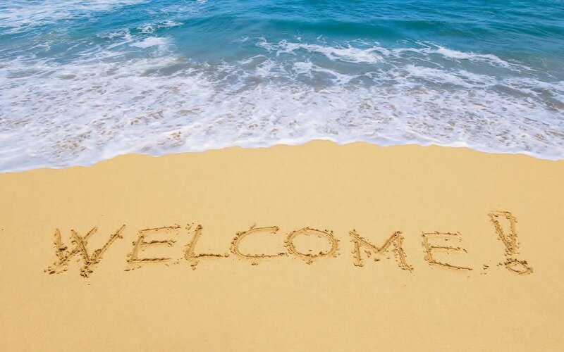 Welcome Written in Sand — Yellow