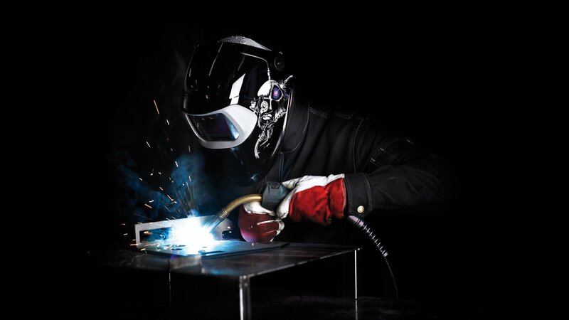 Welder Working at Night — Black