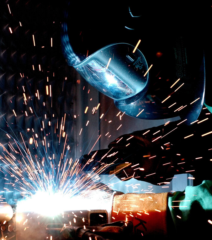 Welder Working at Night