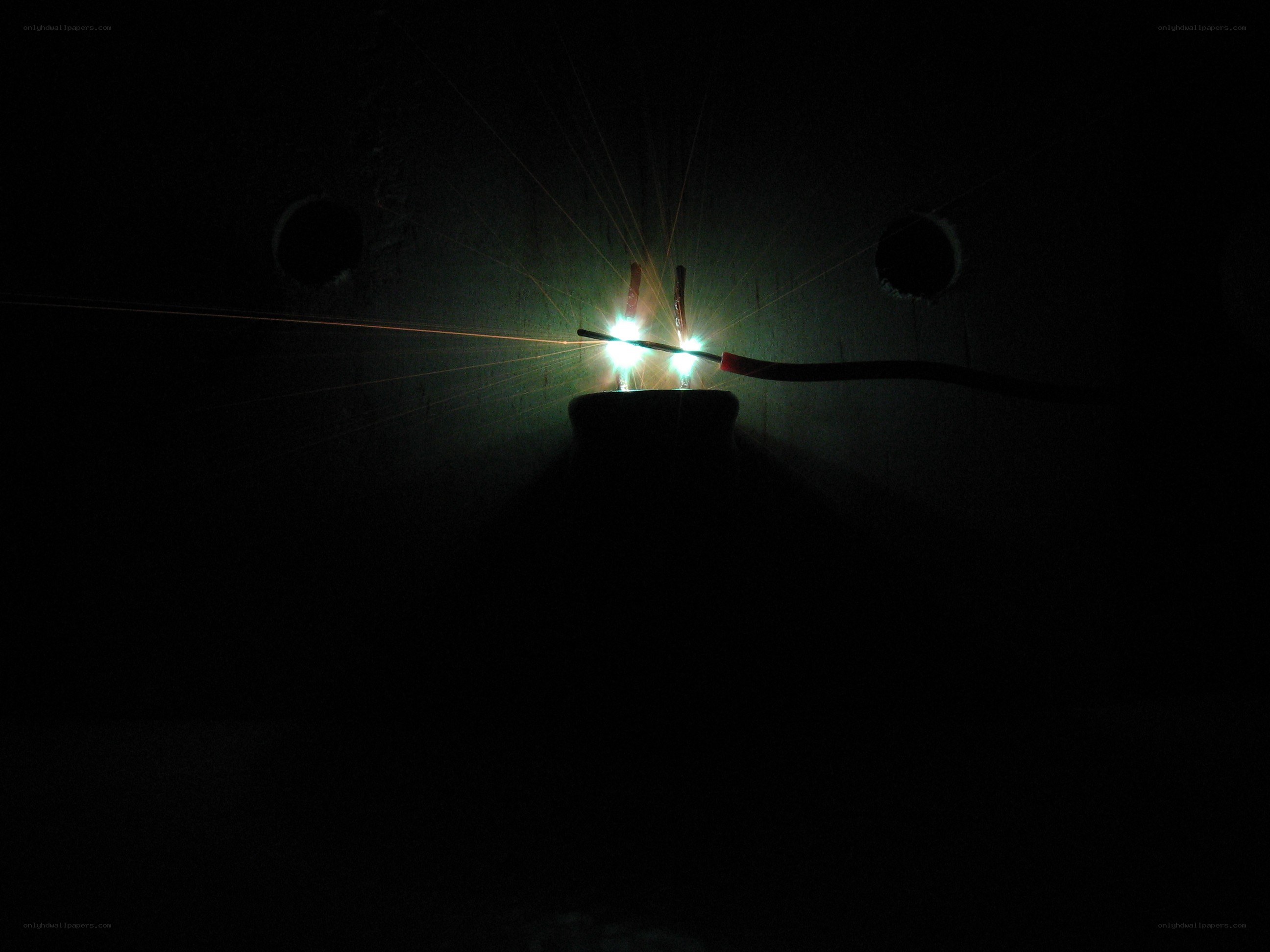 Welding sparks in dark room