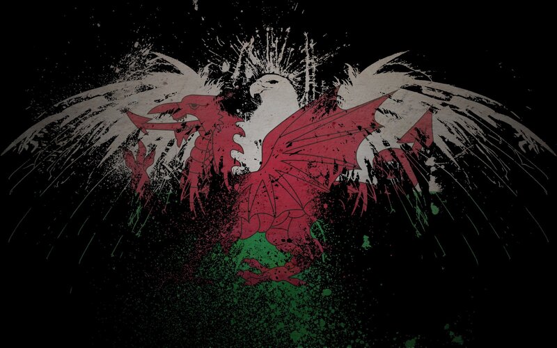 Welsh dragon with grunge style