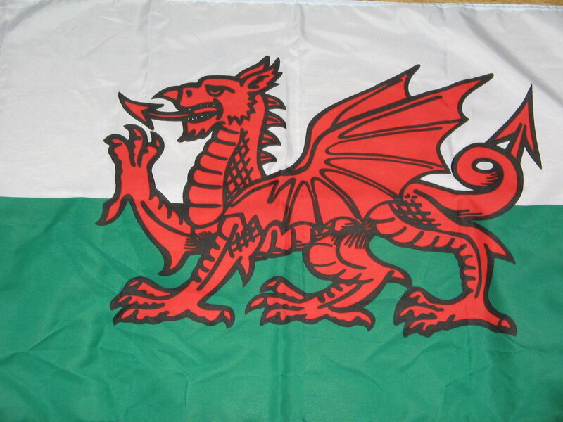 Welsh flag with red dragon