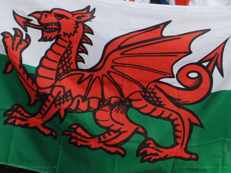 Welsh flag with red dragon