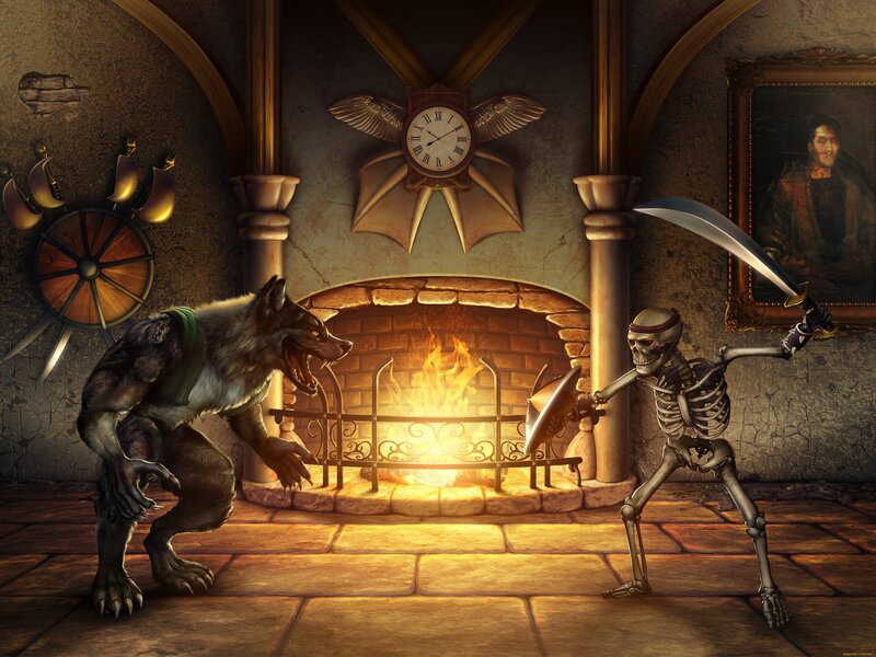 Werewolf and Skeleton