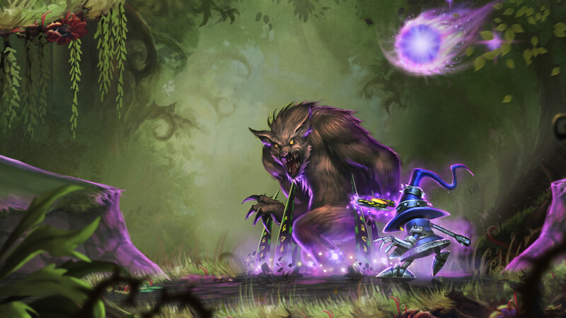 Werewolf Attacking Wizard